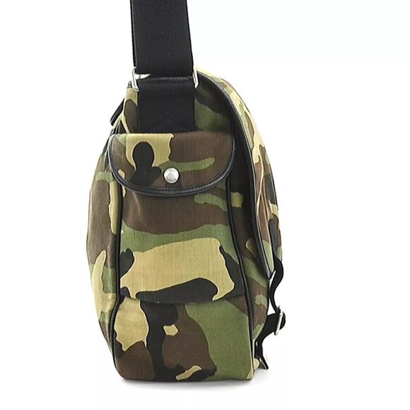 Auth SAINT LAURENT Camouflage Crossbody Shoulder Bag Khaki Canvas - r10401a - Picture 14 of 16